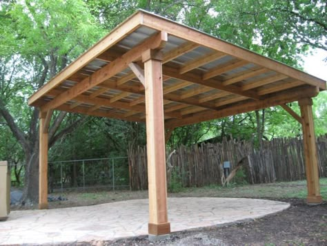 Carport Patio, Pergola Carport, Timber Posts, Carport Garage, Carport Designs, Building A Pergola, Pergola Attached To House, Wood Pergola, Backyard Pavilion