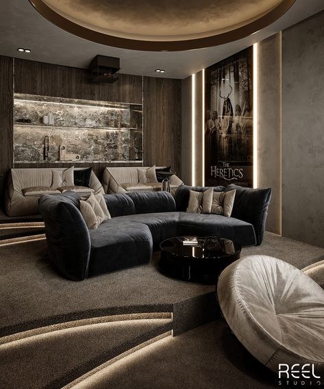 Home Cinema Design :: Behance Modern Beauty Salon, Home Cinema Design, Opulent Bedroom, Luxury Office Furniture, Home Theater Room Design, Theater Room Design, Cinema Design, Living Your Best Life, Home Theater Rooms