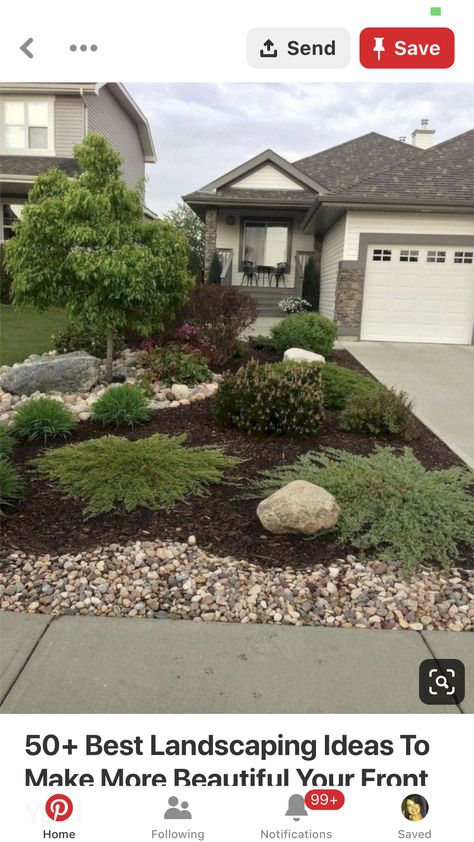 Small Front Yard Landscaping, Front Garden Design, Front Yard Design, Front Yard Garden Design, Front Landscaping, Rock Garden Landscaping, Home Landscaping, Front Yard Garden, Landscaping Tips