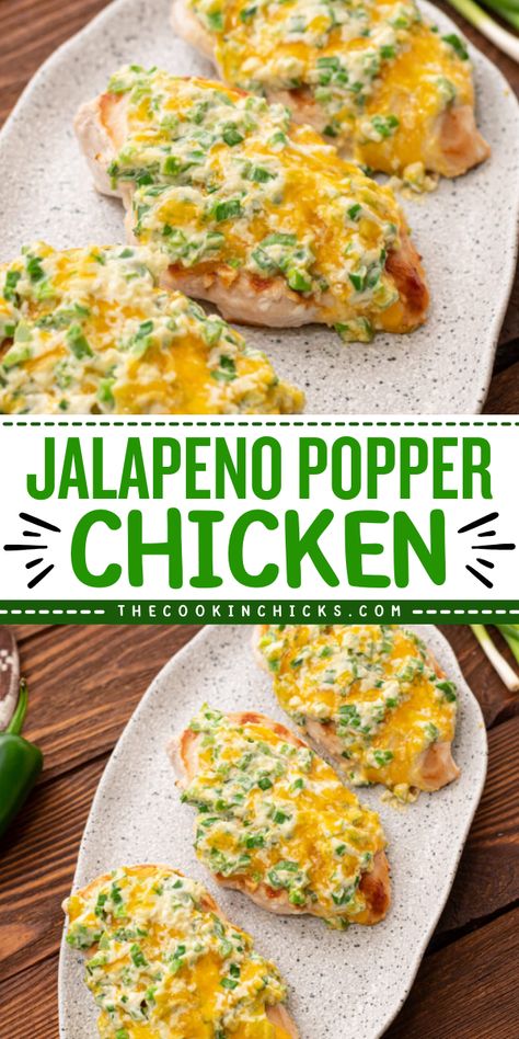 This Jalapeno Popper Chicken is one of a kind! This recipe is packed with flavor that is best for Labor Day party food ideas. This savory grilled chicken recipe is easy to prepare and will surely be your summer grilling favorites! Fast Easy Low Carb Dinner, Cheap Romantic Dinner Recipes, Grilled Chicken Breast Dinner Ideas, Group Lunch Ideas, Chicken Jalapeno Poppers, Day Party Food Ideas, Chicken Jalapeno Popper, Flavorful Chicken Breast Recipes, Jalapeno Popper Chicken Recipe