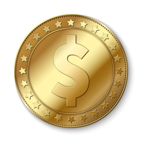 Realistic 3d gold dollar vector coin iso... | Premium Vector #Freepik #vector #penny #dollar-3d #dollar-symbol #money-3d Gold Dollar, Hope Fashion, Church Backgrounds, Money Cake, Gold Money, Cartoon Character Pictures, Dollar Coin, كرة القدم, Gold Coins