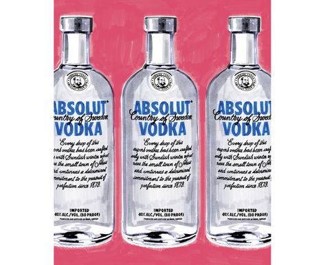 Real Simple Magazine, Bottle Drawing, Absolut Vodka, Alcohol Bottles, Hand Drawn Illustration, Graphic Wallpaper, A Level Art, Coloring Markers, Drawn Illustration