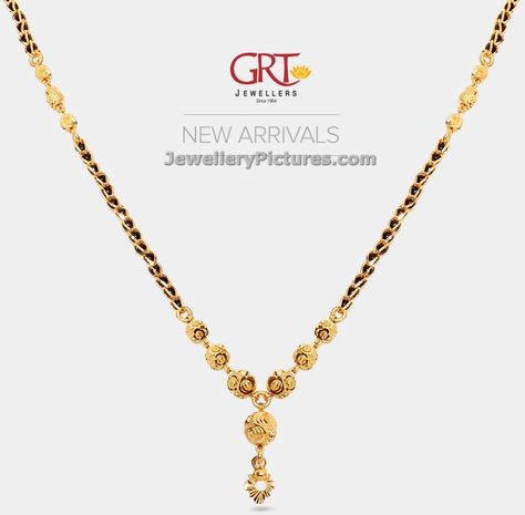 Beautiful jewellery collection of black beads gold chain designs grt jewels. Latest mangalsutra modern designs in short length and light weight. Weight is 10-15 grams and price is round 40K INR Visit your nearest GRT Jewelelrs showroom for more blck beads chain designs  Related PostsNalla Pusala Danda Jewellery DesignsNallapusalu Models with PriceBlack Beads Chain Designs … Short Length Nallapusalu, Latest Black Beads Designs Gold, Nalla Pusala Danda Designs, Nallapusalu Designs Gold Short With Weight, Black Beads Short Chain Designs, Black Beads Gold Chain Designs, Mangalasutram Chain Designs Latest, Nallapoosalu Latest Designs, Short Black Beads Designs Gold