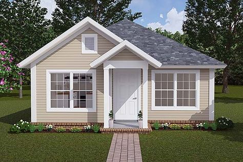 House Plan 82801 - Traditional Style with 788 Sq Ft, 2 Bed, 1 Bat Small Cottage House Plans, Cottage House Plan, Cottage Floor Plans, Cottage Style House Plans, Small House Floor Plans, Tiny House Floor Plans, Cottage Plan, Inspire Me Home Decor, Small Cottage