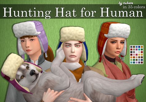 Hunting Hat for Human  [#ts4_adult_hat]  [#ts4_bacc_human]  [#ts4_adult_outerwear] Sims 4 Cc Ushanka Hat, Fur Hat Sims 4 Cc, Ts4 Apocalypse Cc, Ushanka Sims 4 Cc, Sims 4 Ushanka, Sims 4 Fur Hat, Sims 4 Winter Hat, Sims Design, Sims Outfits