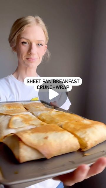 Breakfast Sheet Pan Quesadilla, Breakfast Crunchwrap Casserole, Sheet Pan Breakfast Crunchwrap, Breakfast With Tortilla Wraps, Sheet Pan Breakfast Crunch Wrap, Sheet Pan Breakfast Quesadilla, Breakfast Taco Ideas, Sheet Pan Breakfast Burritos, Breakfast Sheet Pan Recipes