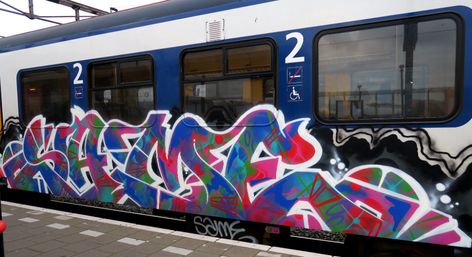 Graffiti On Trains, Train Graffiti, Nyc Graffiti, Graffiti Wildstyle, Graffiti Piece, Graffiti Tagging, Graffiti Alphabet, Graffiti Designs, Street Graffiti