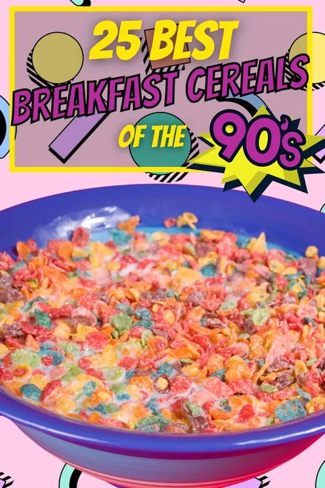 If you grew up during the 1990s you probably grew up having a dizzying variety of sugary cereals for breakfast; all fortified with vitamins and minerals that only a mom would care about... . #cereal #breakfast #saturdaymorningcartoons #90s #90skids #retrofood #nostalgia #retrokid #retrolovers #throwback #goodolddays #wheniwasakid #childhoodmemories Boo Berry Cereal, Strawberry Cereal, 70s Food, 80s Food, Berry Cereal, Best Cereal, Cereal Brands, Honey Nut Cheerios, Cookie Crisp