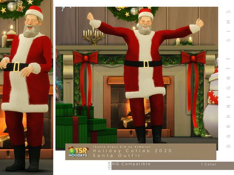 Created by DarkNighTt! Interview Outfit Casual, Sims 4 Mac, Santa Claus Outfit, Christmas Poses, New York Outfit, Outfit 2020, Santa Dress, Santa Costume, Santa Outfit