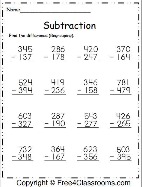 Picture Subtraction Worksheets 24E Subtraction With Regrouping Worksheets, Regrouping Subtraction, Christmas Math Worksheets, Math Subtraction, 1st Grade Math Worksheets, Have Fun Teaching, Addition Worksheets, Subtraction Worksheets, 1st Grade Worksheets