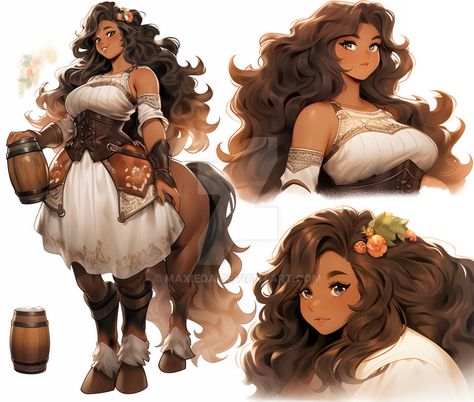 Female Centaur Art, Dnd Centaur Female, Female Centaur Oc, Centaur Character Design, Dnd Minotaur, Thick Female Character Art, Curvy Character Design, Anime Centaur, Female Centaur