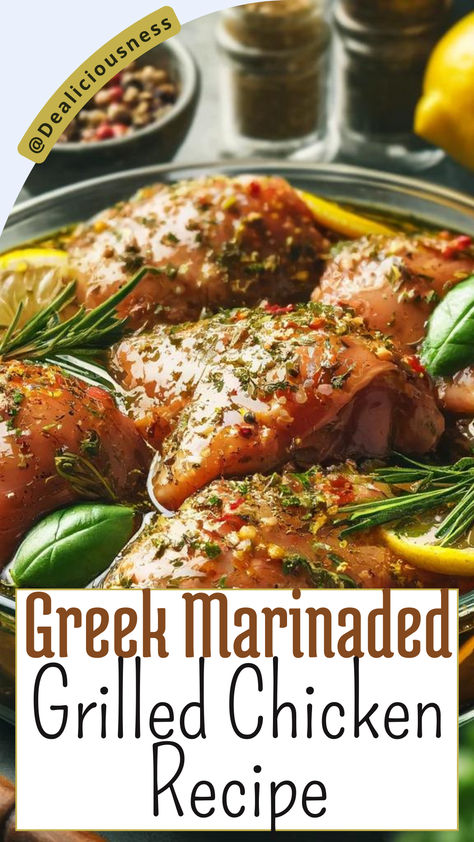 Our Grilled Greek Chicken Thighs recipe marries succulent chicken with the vibrant, sun-kissed flavors of the Mediterranean. Featuring a marinade of fresh lemon juice, aromatic garlic, and a handpicked selection of herbs like oregano, thyme, and rosemary, this dish is a testament to the power of high-quality, fresh ingredients. Recipes Using Fresh Thyme, Greek Chicken Thigh Marinade, Grilled Greek Chicken Marinade, Chicken Mediterranean Recipes, Grilled Mediterranean Chicken, Marinade For Grilled Chicken, Greek Chicken Thighs, Cabbage Steaks Recipe, Chicken Thigh Marinade