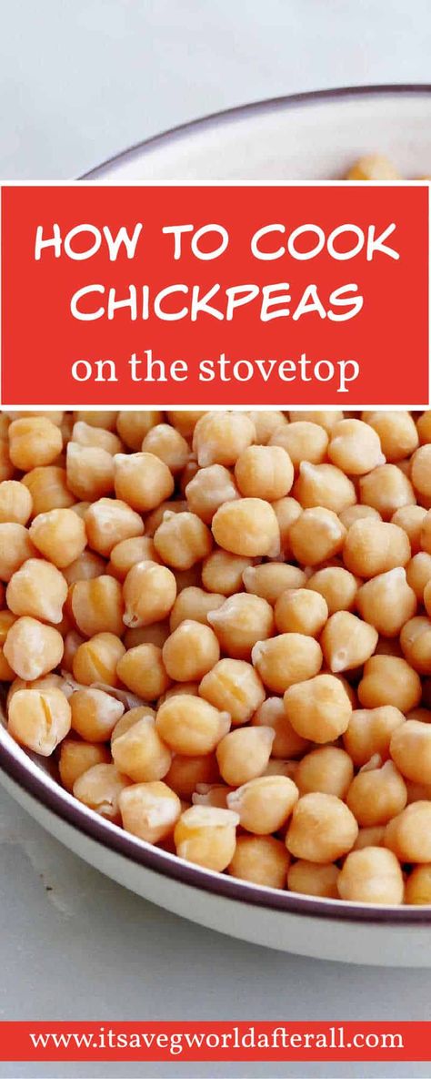 Learn how to cook dried chickpeas (garbanzo beans) from scratch on the stovetop, with tips on soaking, adding salt, and storage. How To Cook Chick Peas From Bag, Dry Garbanzo Bean Recipes, How To Cook Chickpeas From Dry, How To Cook Garbanzo Beans, Fresh Garbanzo Beans Recipe, Cook Dried Chickpeas, Dried Garbanzo Beans, Cook Chickpeas, Chickpeas Recipes