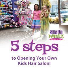 5 Steps to Opening Your Own Kids Hair Salon! Mid Length Braids, Hair Styles Japanese, Childrens Salon, Hairstyle Latest, Kids Hair Salon, Hair Salon Names, Hair Salon Furniture, Hair Salon Marketing, Kids Salon