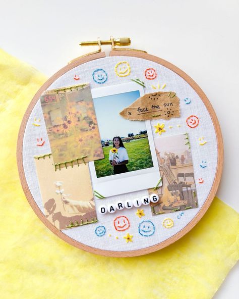 darl+ing you 🌻 • working on some new polaroid embroidery hoops! i think these would be really cute for saving concert memories 💗 the… | Instagram Polaroid Hoop, Seventeen Embroidery, Polaroid Embroidery, Diy Tie Dye Shirts, Tie Dye Diy, Diy Gift Box, Craft Night, Hand Embroidery Pattern, Photo Craft