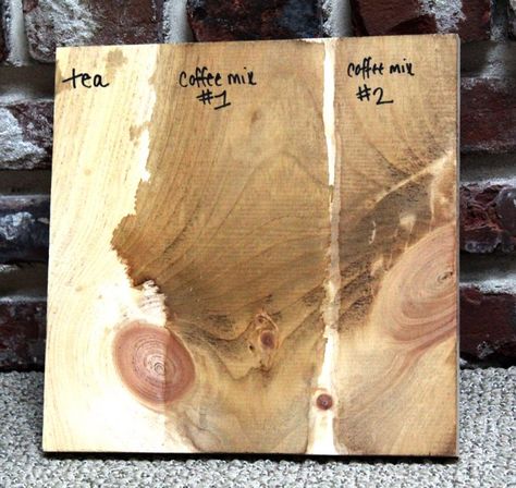 Making Wood Stain that's homemade, chemical-free, and natural How To Stain Wood With Coffee, Staining Wood With Coffee, Coffee Stained Wood, Coffee Wood Stain, Stain Wood With Coffee, Homemade Wood Stains, Diy Wood Stain, Diy Staining, Wood Furniture Plans