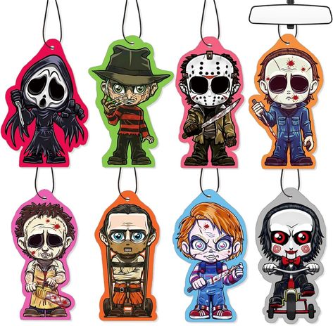 Amazon.com: Cute Car Air Fresheners,Horror Movies Hanging Air Freshener For Car Scent Decor, Halloween Horror Car Interior Accessories,Automotive Car Halloween Decorations : Automotive Car Halloween Decorations, Cute Car Air Freshener, Hanging Air Freshener, Air Freshener For Car, Pink Ghost, Peach Tea, Paper Tree, Car Air Fresheners, Car Freshener