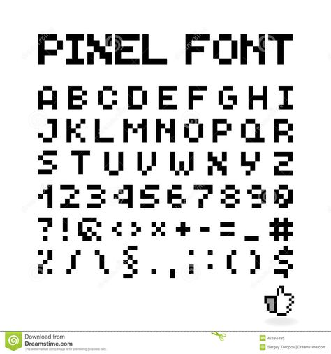 Pixel Font, Isolated Vector Letters, Alphabet Pixel Art Alphabet, Vector Letters, Image Pixel Art, Pixel Font, 8bit Art, Letters Alphabet, Minecraft Pixel Art, Pixel Pattern, Cross Stitch Alphabet