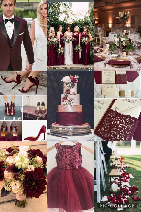 Burgundy Gold And White Wedding, Fall Wedding Ideas Burgundy, Champagne And Wine Wedding, Maroon And Silver Wedding, Mafia Wedding Theme, Red Wine Wedding, Wine Red Wedding, Rose Wedding Theme, Wedding Theme Color Schemes