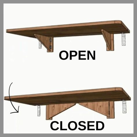 Wall-mounted Folding Table, Folding Table With Shelves, Space Saving Table, Folding Dining Table, Murphy Table, Study Desk, Foldable Desk - Etsy UK Wall Table Folding, Folding Table Diy, Built In Wall Shelves, Folding Study Table, Hinged Table, Murphy Table, Fold Up Table, Wall Mounted Folding Table, Collapsible Shelves