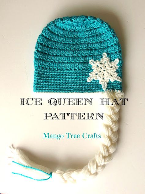 Elsa crochet hat pattern Elsa Crochet, Crochet Character Hats, Queen Hat, Easy Crochet Hat, Crochet Kids Hats, Crocheted Hat, Frozen Elsa, Crochet Baby Hats, Ice Queen