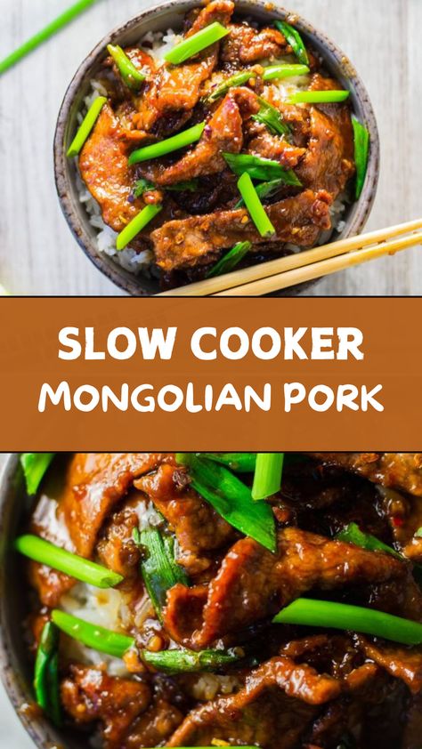 Slow Cooker Mongolian Pork Mongolian Pork Tenderloin, Asian Pork Loin Crockpot, Pork Tenderloin Chinese Recipes, Pork Cubes Recipes Slow Cooker, Pork Medallion Recipes Slow Cooker, Crockpot Chinese Food, Pork Tenderloin Slow Cooker Recipes, Slow Cooker Pork Tenderloin Recipes, Slow Cooker Pork Loin Recipes