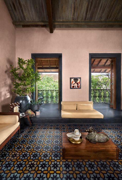 Inside a 100-year-old Colaba building that Divya Thakur calls home | Architectural Digest India Tiles For Living Room Floor Indian, Tiles For Living Room Floor, Filipino Interior Design, Indian Apartment, India House, Indian House, 19 August, Indian Interiors, Indian Home Design