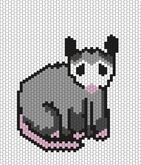 Opossum Pony Bead Patterns | Animals Kandi Patterns for Kandi Cuffs Kandi Patterns Animals, Bead Patterns Animals, Kandi Animals, Bead Animals, Kandi Cuffs, Diy Kandi Bracelets, Diy Kandi, Kandi Ideas, Kandi Cuff