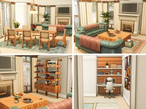 Sims 4 Cozy Living Room No Cc, Sims Living Room No Cc, Dining Room Sims 4 No Cc, Sims 4 No Cc Living Room, Living Room Sims 4 No Cc, Sims 4 Dining Room Ideas No Cc, Sims 4 Dining Room Ideas, Sims 4 Interior Design Ideas No Cc, Sims4 Living Room Ideas