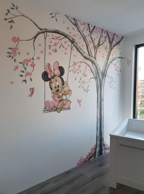 #nursery #walldecoration #wallmural #disney #art #babyroom #disneyprincess Girly Nursery Ideas Disney, Room Decor Ideas Aesthetic, Aesthetics Room Decor, Decor Bedroom Aesthetic, Baby Room Paintings, Girly Nursery, Baby Nursery Wall Decor, Lights Room, Room Decoration Bedroom