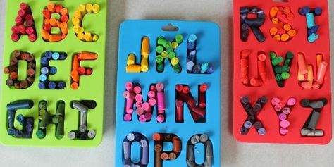 Custom Crayons, Crayon Names, Crayon Letters, Homemade Crayons, Alphabet Crayons, Crayon Molds, Art Crayon, Crayon Letter, Projects School