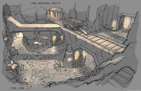 Concept Art Building, Feng Zhu Design, Feng Zhu, Environment Sketch, Level Design, Fantasy City, Game Concept Art, Game Inspiration, Fantasy Art Landscapes