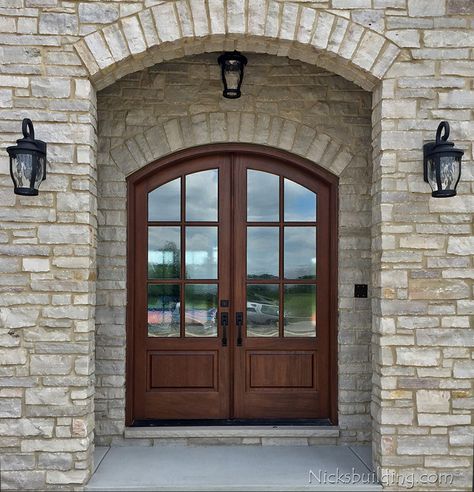 Entryway Doors Exterior, Arched Front Door Entryway, Double Exterior Doors, Arched Double Doors, Door Moldings, Entryway Doors, Arched French Doors, Mahogany Exterior Doors, Arched Front Door