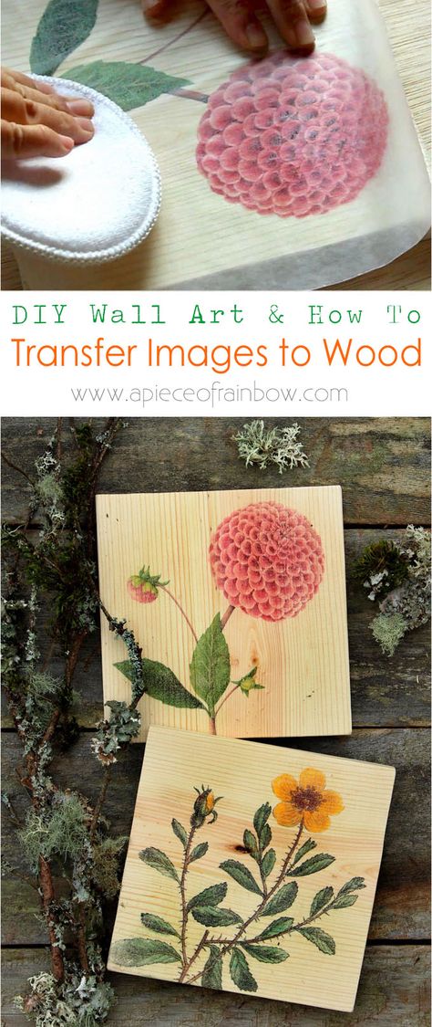 Detailed tutorial on how to transfer image to wood easily and make beautiful, one-of-a-kind printed wood wall art, home decor or gifts! - A Piece Of Rainbow http://www.apieceofrainbow.com/wall-art-transfer-image-to-wood/ Transfer Images To Wood, Kerajinan Diy, Transfer Images, Wood Transfer, Creation Deco, Art How, Diy Vintage, Wax Paper, Photo On Wood