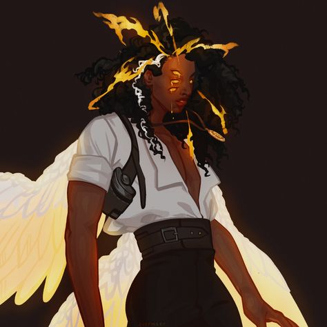 (3) evermeer (@softSkeleton) / Twitter Poc Character Design, Non Binary Character Design, Celestial Oc, Black Male Character Design, Black Male Oc, Black Characters, Black Anime Characters, Black Artwork, Modern Fantasy