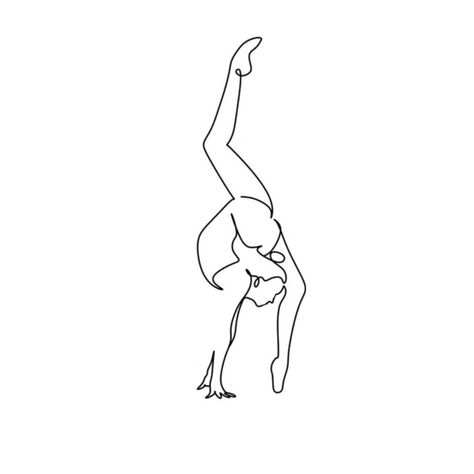 Gymnastics Art Drawing, Handstand Tattoo, Gymnastics Tattoo Ideas, Gymnastics Tattoos, Dance Line Art, Gymnastics Tattoo, Gymnastics Logo, Afro Painting, Gymnastics Wallpaper