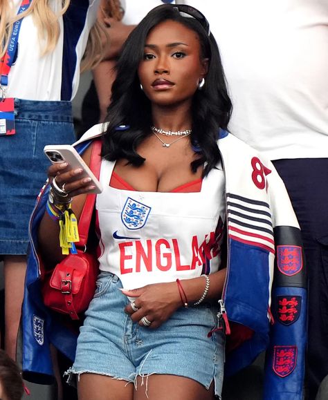 The Euros may be over, but fashion’s football fever lives on | Vogue Business Wags Outfits Football, Tolami Benson, Wag Fashion, Versace Mini Dress, English Football Teams, Manifest 2024, Fine Outfits, Barnsley Fc, Football Fever