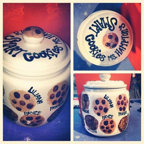 ceramic cookie jars to paint | Paint your own Cookie Jar, $36.00. For more information please call ... Grandma Cookie Jar, Baby Footprint Crafts, Celebration Plate, Holiday Retail, Smart Cookies, Bisque Pottery, Footprint Crafts, Auction Projects, Auction Ideas