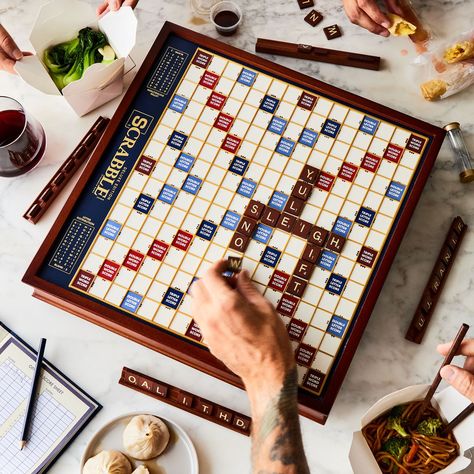 Wooden Board Game, Holiday Survival Guide, Scrabble Board Game, Scrabble Game, Scrabble Board, Cooking Contest, Wooden Board Games, Classic Board Games, Puzzle Shop