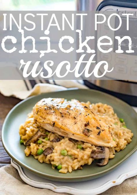 Peas And Mushrooms, Chicken Recipes Instant Pot, Crockpot Express, Creamy Risotto, Chicken Risotto, Instant Pot Chicken Recipes, Recipes Instant Pot, Instant Pot Dinner, Risotto Recipes