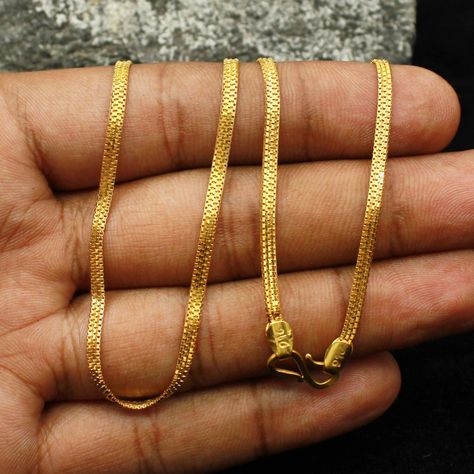 Buy Handmade 22k Yellow Gold Chain Necklace Jewelry 22k Gold Rope online on Etsy India. Shop for handmade, vintage and unique Chains items from morvijewels online on Etsy Small Chains Gold Indian, Gold Chain Designs For Men Indian, 8 Grams Gold Chain, Pure Gold Necklace Indian, Chain Designs Gold Women, Chains For Men Gold, Indian Gold Chain, Gold Chain Designs For Women, Chain Designs Gold