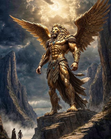 God Iphone Wallpaper, Lion Angel, Lion Hd Wallpaper, Archangel Michael Tattoo, Angel Of God, Iphone Wallpaper Hd, Mythical Creatures Fantasy, Lion Mask, Eagle Wallpaper