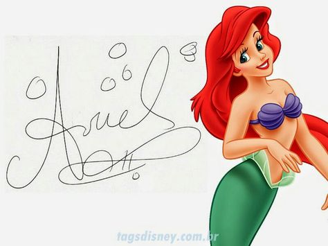 Ariel's signature Brianna Character, Ariel Signature, Disneyland Games, Disney Princess Signatures, Rose Character, Disneyland Scrapbook, Hailey Rose, Princess Stuff, Disney Pics