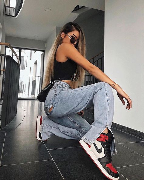 Dress a.s. a Queen of Fashion on Instagram: “OOTD by @arrestthisgal 😍 Which outfit would you add to your shopping list? #asaqueen #ootd #style #outfit #fashion #shoppingonline💕” Jordan Outfits Womens, Jordan 1 Outfit Women, Bekväma Outfits, Air Jordan 1 Outfit, Red Jordans, Jordan Outfit, Jordan Outfits, Streetwear Fashion Women, Teenager Outfits