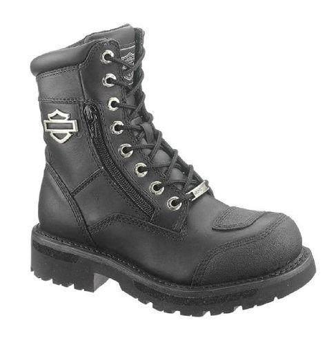 Harley-Davidson Women's Sydney Motorcycle Boot, Black, D87005 -- Additional details found at the image link  : Boots Shoes Harley Boots, Harley Davidson Merchandise, Motorcycle Riding Boots, Motorcycle Boot, Leather Motorcycle Boots, Womens Footwear, Black Riding Boots, Bike Gear, Harley Davidson Women