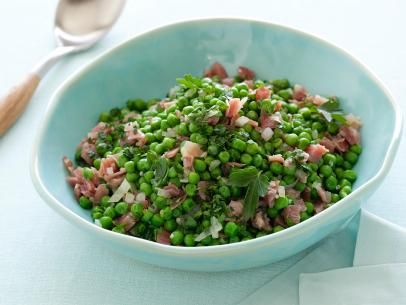 Peas and Prosciutto Recipe | Giada De Laurentiis | Food Network Peas And Prosciutto, Prosciutto Recipe, Easter Side Dishes Recipes, Giada De Laurentiis Recipes, Prosciutto Recipes, Easter Side Dishes, Spring Fruit, Italian Favorites, Scalloped Potato Recipes