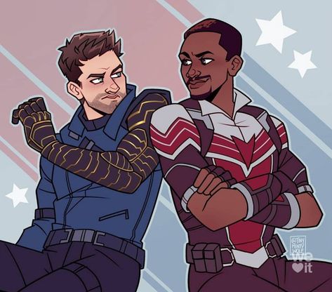 Bucky And Sam, Mcu Fanart, Great Commission, Avengers Art, Marvel Drawings, Marvel Artwork, Marvel Fan Art, Avengers Funny, Marvel Funny