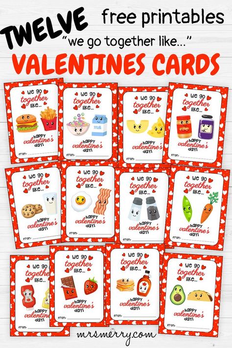 free printable we go together valentines cards Valentines Cards For Kids, Valentine Jokes, Free Printable Valentines Cards, Valentine Party Game, Kawaii Valentine, Peas And Carrots, Printable Valentines Cards, Valentine Day Boxes, Printable Valentines