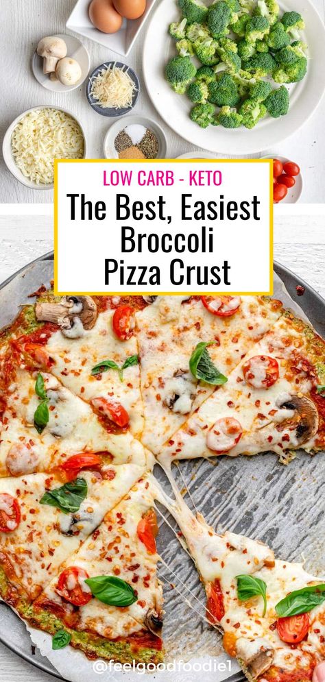 Broccoli Pizza Crust, Pizza Crust Gluten Free, Broccoli Crust Pizza, Keto Pizza Crust, Broccoli Pizza, Low Carb Pizza Recipes, Dinner Recipes Healthy Low Carb, Low Carb Low Fat Recipes, Boiled Egg Diet Plan