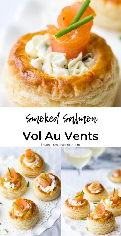 Recipe of Smoked Salmon Vol Au Vents Cream Cheese Puffs, Best Smoked Salmon, French Appetizers, French Pastries Recipes, Cream Cheese Puff Pastry, Shells Stuffed, Puff Pastry Shells, Smoked Salmon Appetizer, Smoked Salmon Cream Cheese